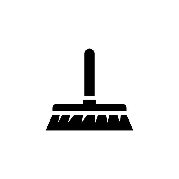 Reinigungsbürste. Besen flache Vektor-Symbol — Stockvektor