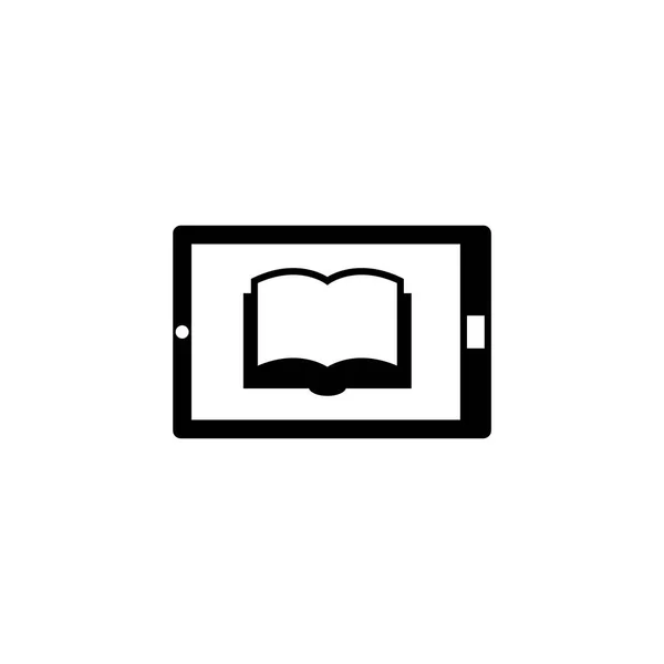 Čtení knih na Pc Tablet Flat vektorové ikony — Stockový vektor