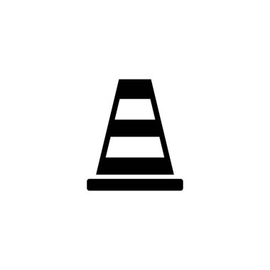 Trafik yol koni düz vektör simgesi