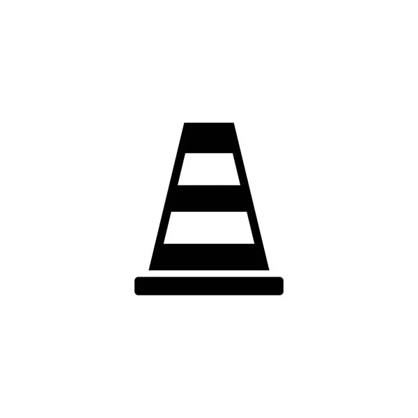 Tráfego Road Cone Flat Vector Icon —  Vetores de Stock