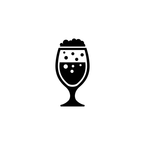 Icono de vector plano de vidrio de cerveza Lager — Vector de stock
