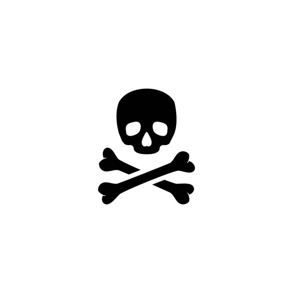 Crossbones. Death Skull Flat Vector Icon — Stock Vector