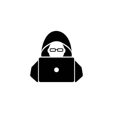 Hacker düz vektör simgesi
