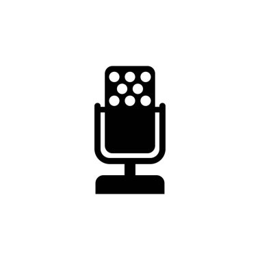 Müzik mikrofon düz vektör simgesi