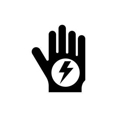 Elini bırak. Yüksek gerilim düz vektör simgesi