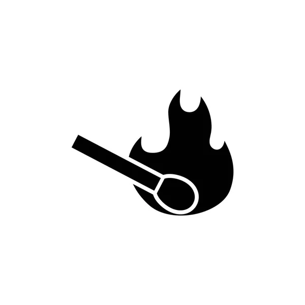 Burning Match Flat Vector Icono — Vector de stock
