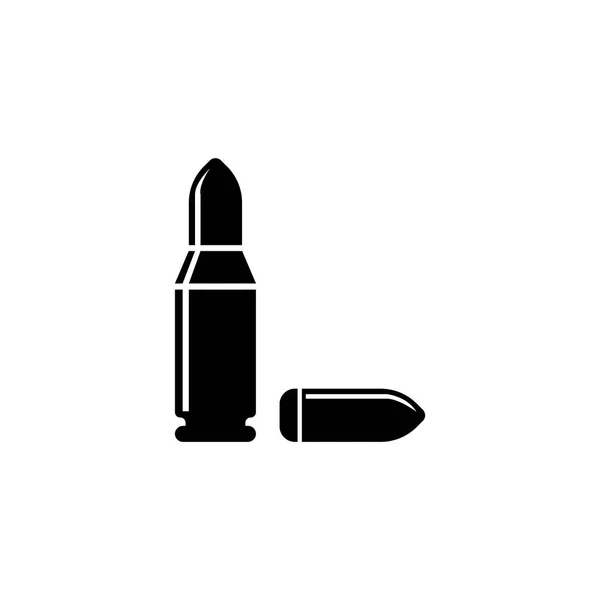 Ammunition Bullet Flat Vector Icon — Stock Vector