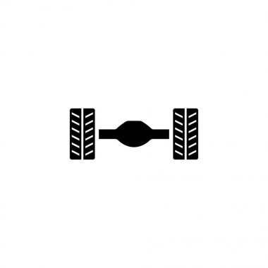 Araba arka aks süspansiyon düz vektör simgesi