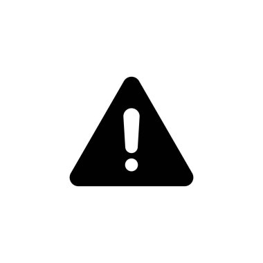 Ünlem işareti tehlike noktası düz vektör simgesi