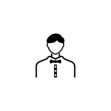 Kumarhane krupiye. Hakem Avatar düz vektör simgesi