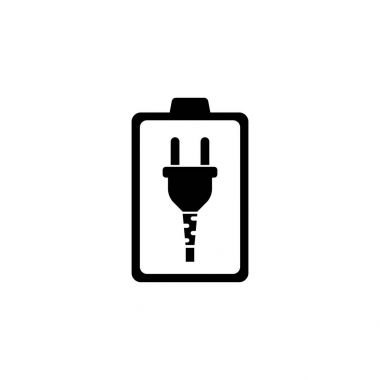 Pil düşük düz vektör simgesi