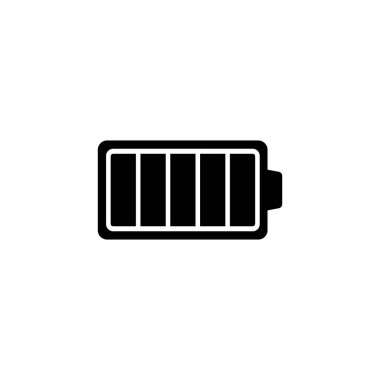 Tam şarj edilmiş bir batarya düz vektör simgesi
