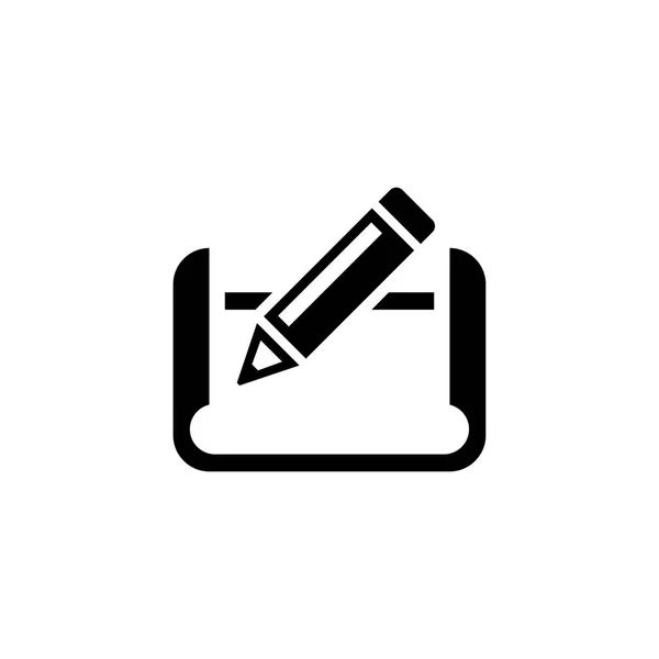 Flaches Vektor-Symbol für Bleistift und Papier — Stockvektor