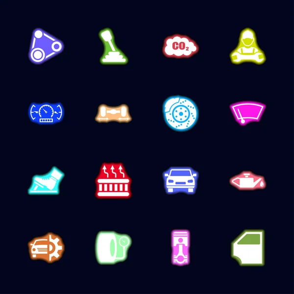 Auto - iconos de vectores planos — Vector de stock