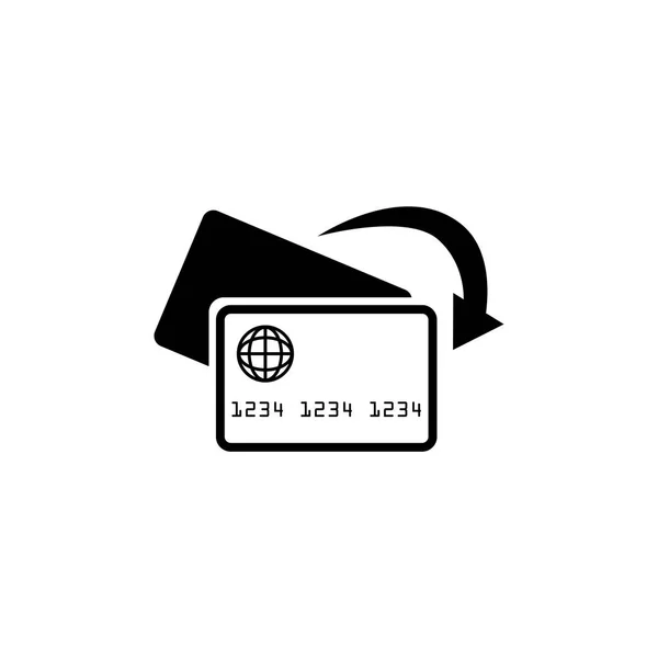Transfer pieniędzy z karty płaskie wektor ikona — Wektor stockowy