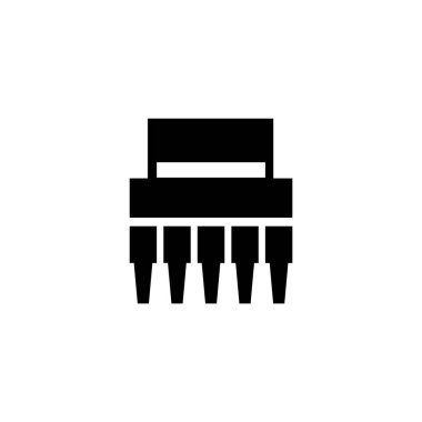 Elektronik çip düz vektör simgesi