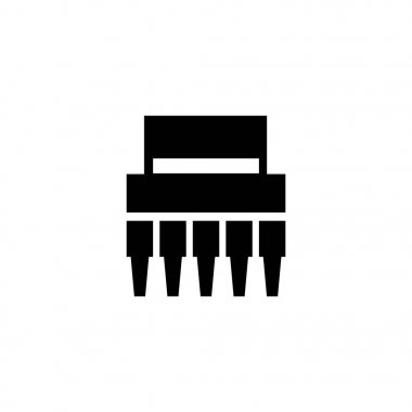 Electronic Chip Flat Vector Icon clipart