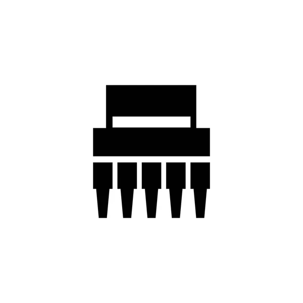 Electronic Chip Flat Vector Icon — Stock Vector