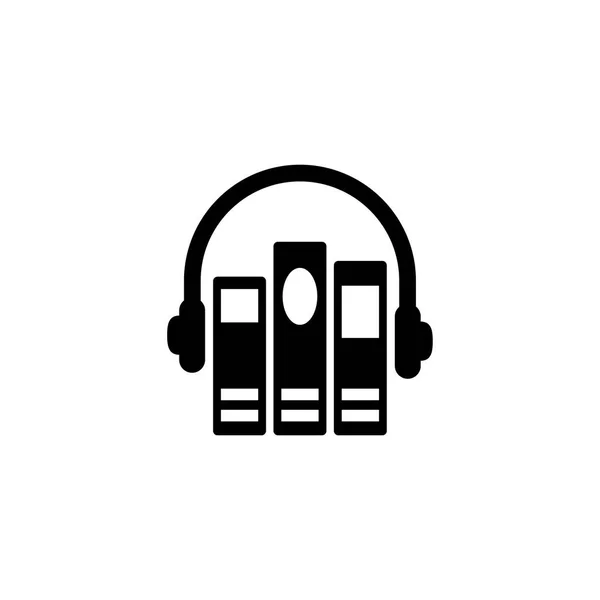 Biblioteca de audio Vector plano Icono — Vector de stock