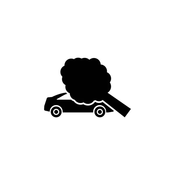 Árvore de acidente de trânsito caiu o ícone do vetor plano do carro — Vetor de Stock