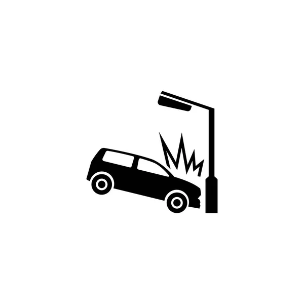 Auto krachte gegen Laternenpfahl — Stockvektor