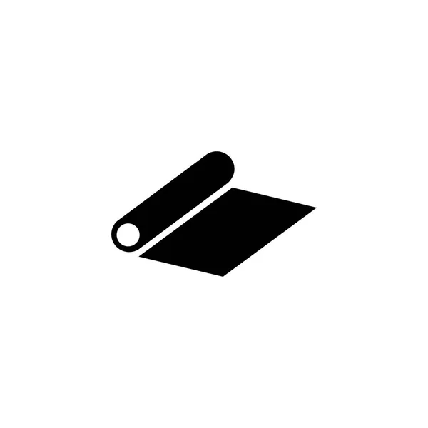 Rouleau d'icône vectorielle plate de tapis de camping ou de remise en forme — Image vectorielle