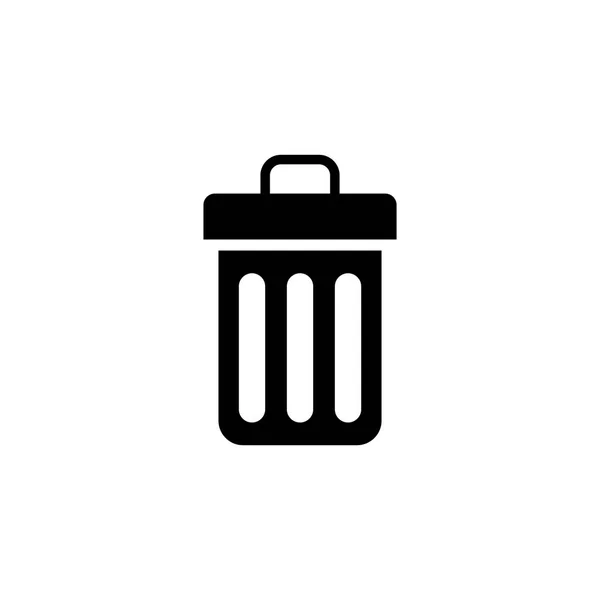 Trash Can Bin Flat Vector Icon — Stockvector