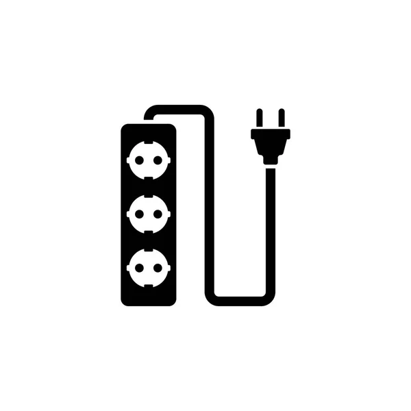 Plug Wire Socket Flat Vector Icon — Stock Vector