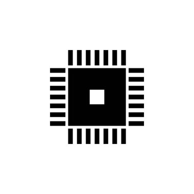 CPU düz vektör simgesi