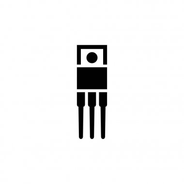 Direnç, seramik elektrolitik kapasitörler, sigorta, mikroişlemci, transistör düz vektör simgesi