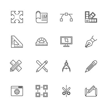 Blueprint - düz vektör simgeler