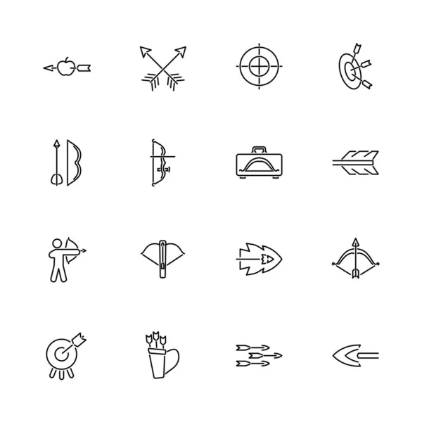 Bogen en pijlen - platte Vector Icons — Stockvector