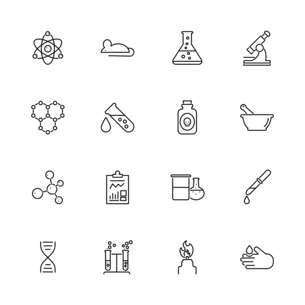 Química - Ícones vetores planos —  Vetores de Stock