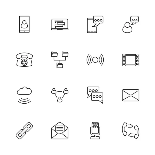 Comunicación - Iconos de vectores planos — Vector de stock