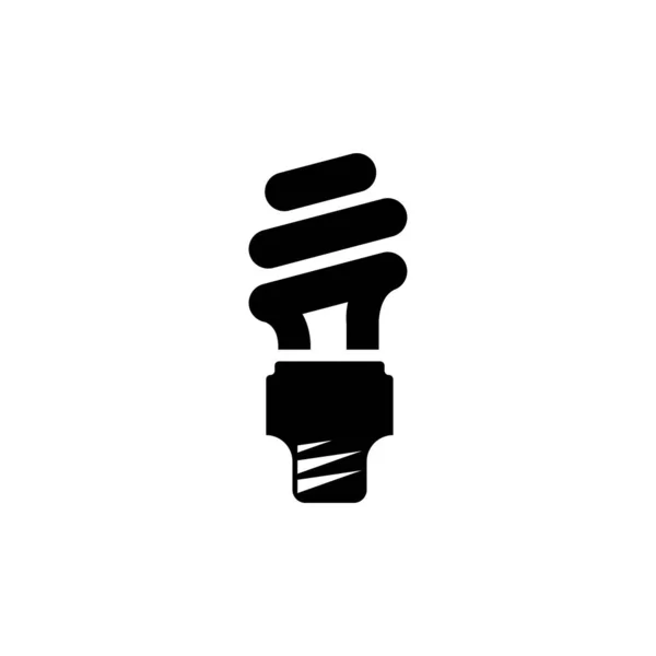 Espiral fluorescente Eco lâmpada plana vetor ícone —  Vetores de Stock