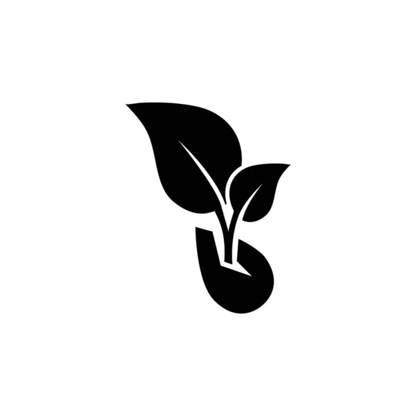 Grãos brotados, Microgreen Sprout Flat Vector Icon —  Vetores de Stock