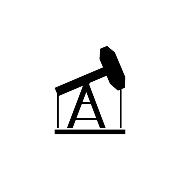 Pompa Piattaforma Trivellazione Industria Petrolifera Illustrazione Dell Icona Vettoriale Piatta — Vettoriale Stock