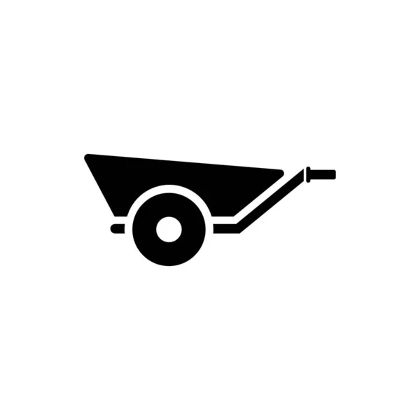 Skottkärra Trädgårdsvagn Platt Vektor Ikon Illustration Enkel Svart Symbol Vit — Stock vektor