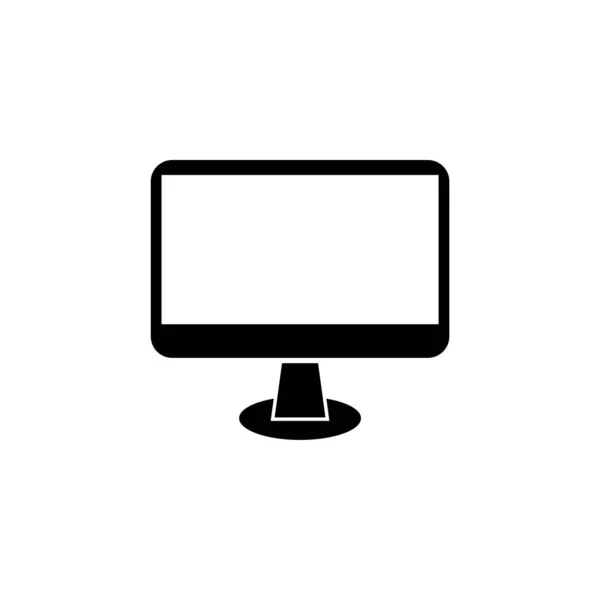 Širokoúhlý Počítačový Monitor Monoblock Ikona Plochého Vektoru Ikona Jednoduchý Černý — Stockový vektor