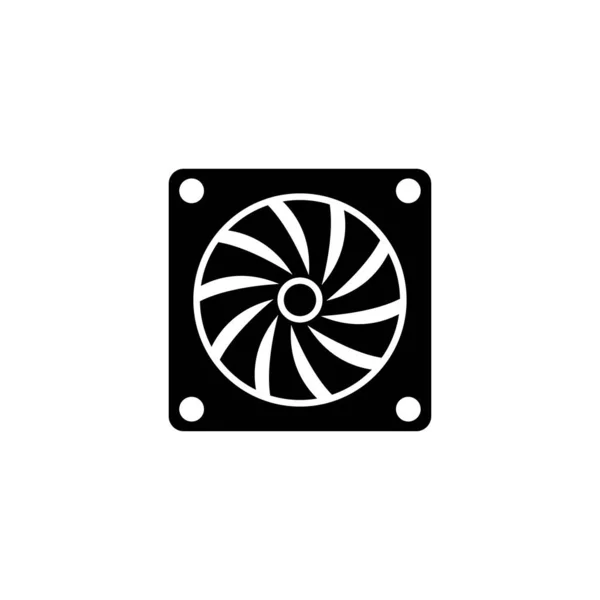 Hardware Computer Fan Luft Kühler Flat Vector Icon Illustration Einfaches — Stockvektor