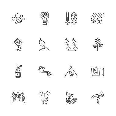 Çiçek Yetiştirme ana hatları simgeleri beyaz arkaplan üzerine siyah sembol koydu. Çiçek Yetiştirme Basit İllüstrasyon Sembolü basitlik işaretidir. Düz Vektör ince satırı Simge düzenlenebilir vuruş