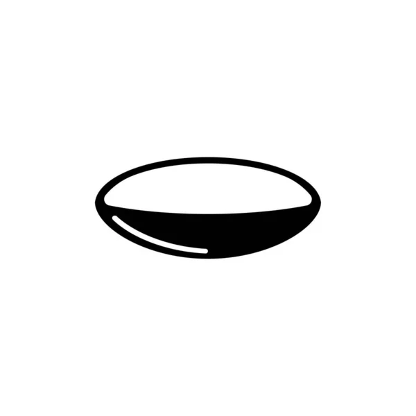 光学眼隐形眼镜 平面矢量图标示例 白色背景上简单的黑色符号 Web和移动Ui元件光学眼接触透镜光学标志设计模板 — 图库矢量图片