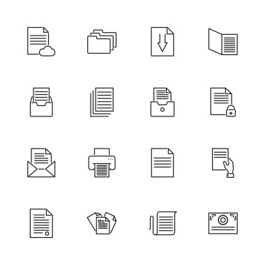 Kağıt Belgeler, Doktor Dizini ana hatları simgeleri ayarlandı. Beyaz arka planda siyah bir sembol. Kağıt Belgeleri Doktor Klasör Basit İllüstrasyon Sembolü Basitlik İşareti. Düz Vektör ince satırı Simge düzenlenebilir vuruş