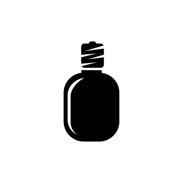 Jäger Wasserflasche Armee Trinkflasche Flat Vector Icon Illustration Einfaches Schwarzes — Stockvektor