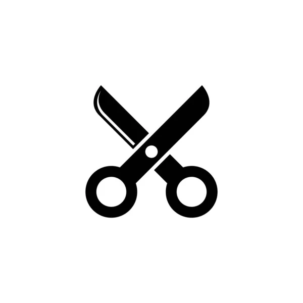 Offene Nähscheren Friseurwerkzeuge Flat Vector Icon Illustration Einfaches Schwarzes Symbol — Stockvektor