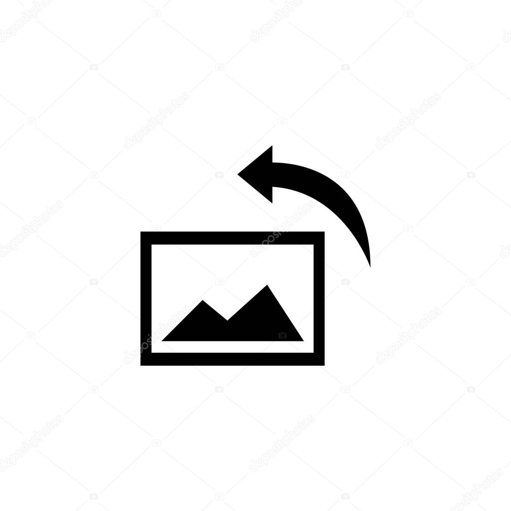 Image Rotation, Turn Photo, Turning Picture. Flat Vector Icon illustration. Simple black symbol on white background. Image Rotation, Turn Photo sign design template for web and mobile UI element