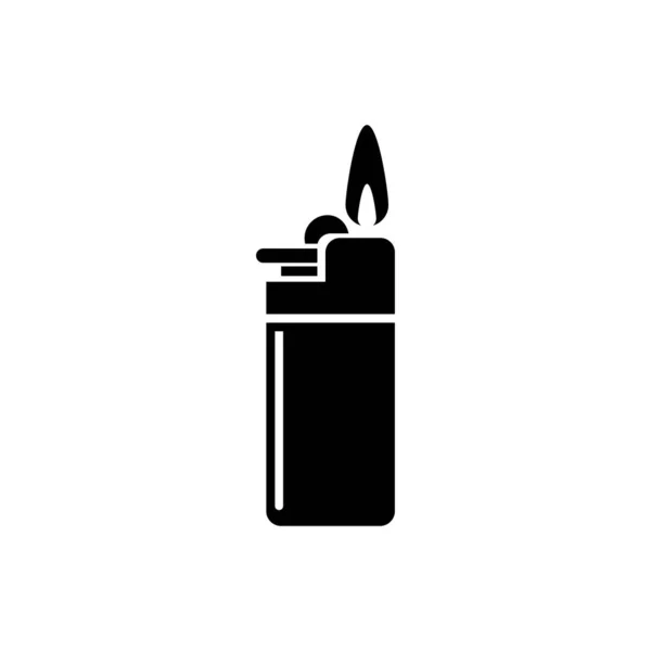 Lighter Fire Gas Flame Tool Smoker Equipment Flat Vector Icon — Stock Vector