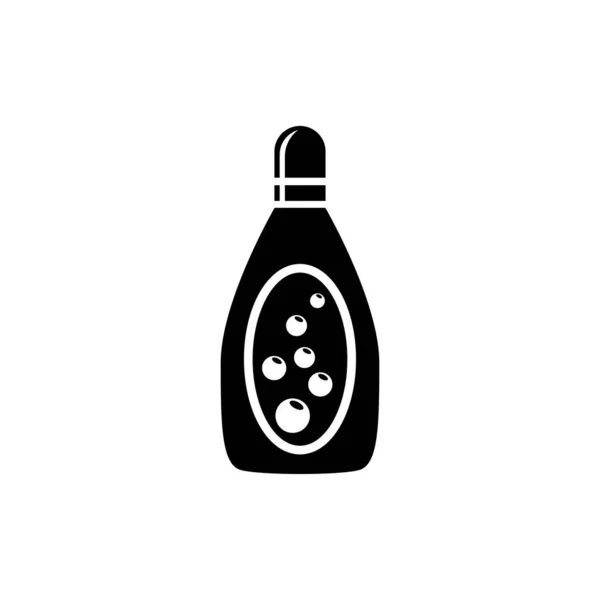 Detergentia Vloeibaar Poeder Plastic Fles Platte Vectoricoon Illustratie Eenvoudig Zwart — Stockvector