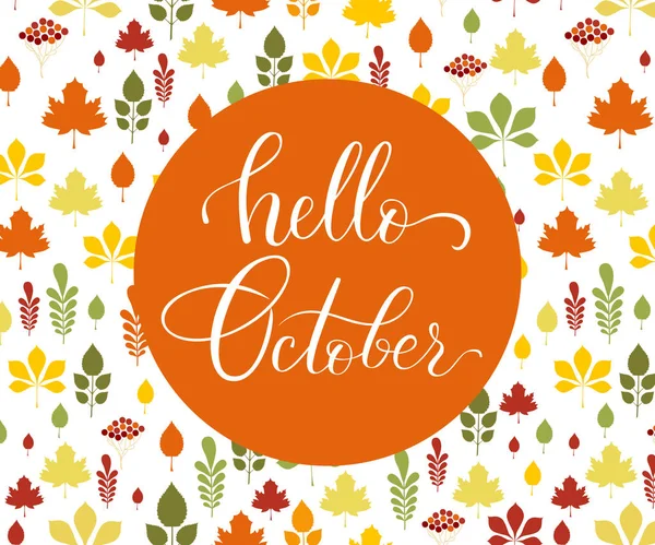 Vektör yaşam tarzı yazı Merhaba Ekim