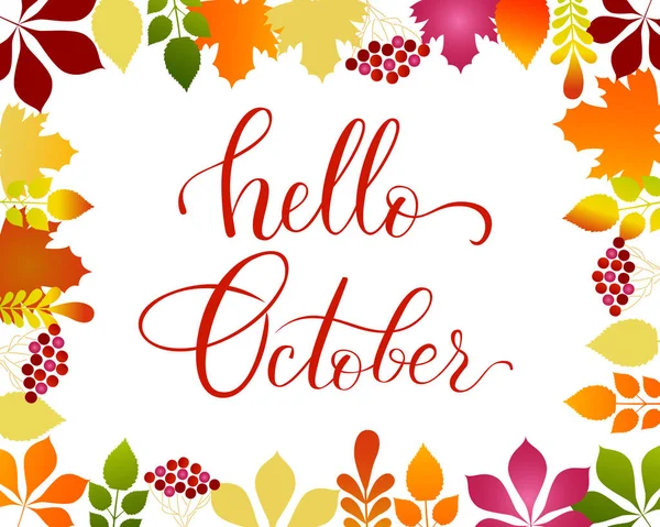 Vektör yaşam tarzı yazı Merhaba Ekim